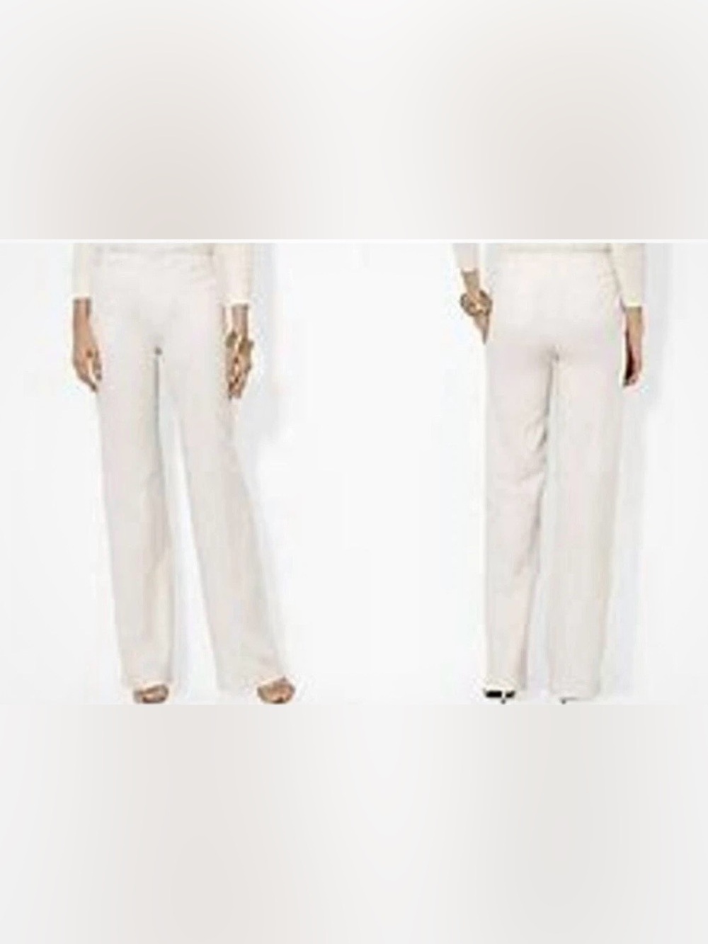 Lauren Ralph Lauren Devrouax White Linen Wide Leg Women's Pants Size 4